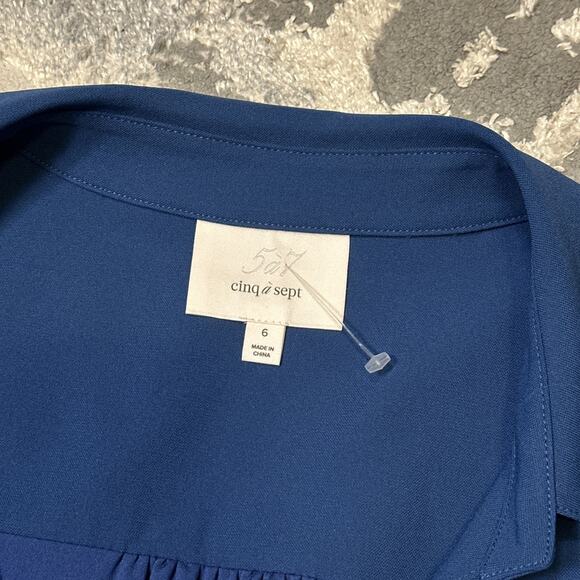 NEW Cinq à Sept Women's Hunter Dress Long Sleeve Tie Side Shirtdress night sky 6 - Picture 9 of 12